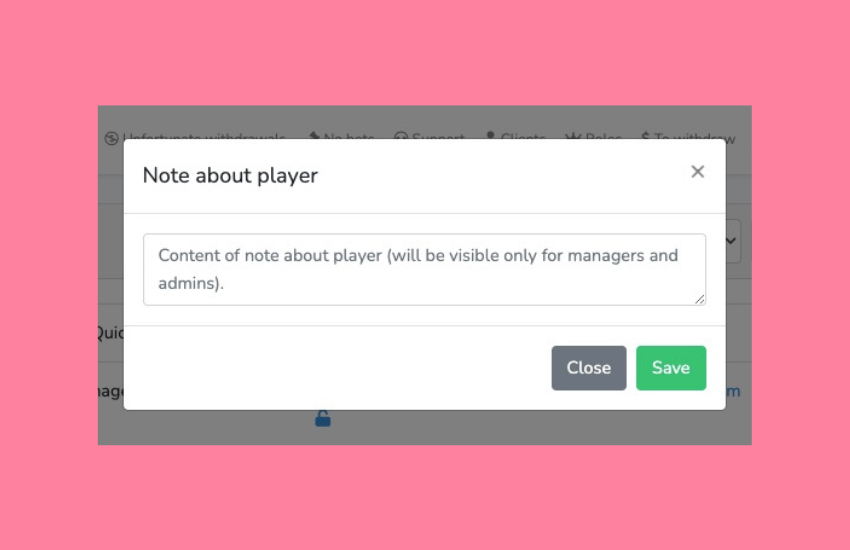 casino player note